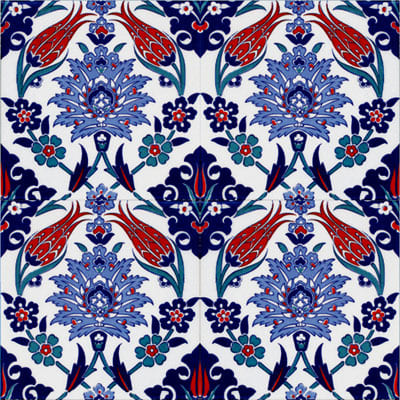 20x20 Çini Seramik Karo – Lale Desenli Seramik Karo – CSK-039