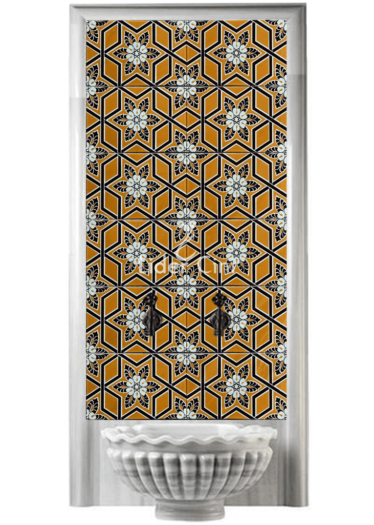 Kurna Arkası Çini Pano- Hamam Çini Pano Yıldız Geçme - KAP-071