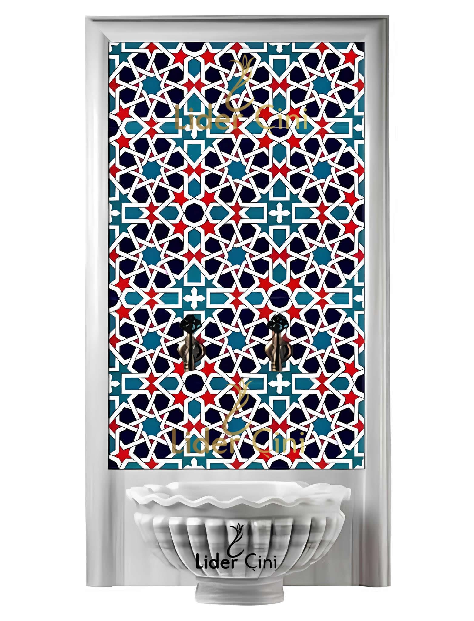 Türk Hamam Çini Panoları-Hamam Geometri Çini Modeli-THP-054